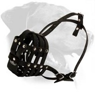 Well Breathable Basket Leather Dog Muzzle for Rottweiler Breed Rottweiler Breed Dog Harnesses Muzzles Collars Leashes Bite Sleeves Training Equipment 2024 BUY NOW