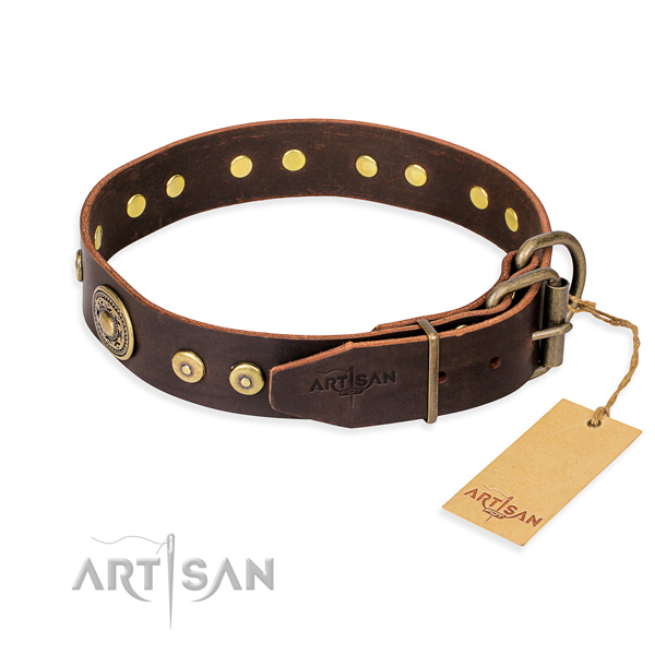 Multifunctional leather collar for your handsome four-legged friend