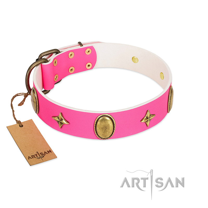 Buy Designer Dog Collars  Get Rottweiler Leather Collar Ovals